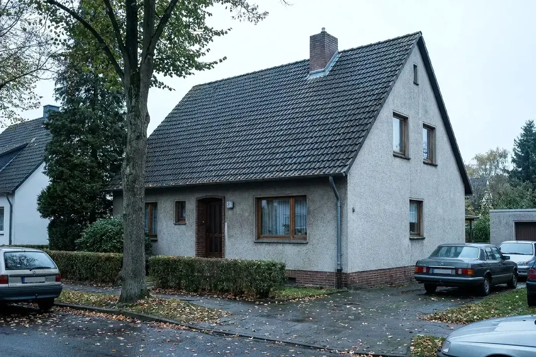 Einfamilienhaus aus den 1960er Jahren mit Putzfassade und Ziegeldach, ein typischer Fall für den Bedarfsausweis.